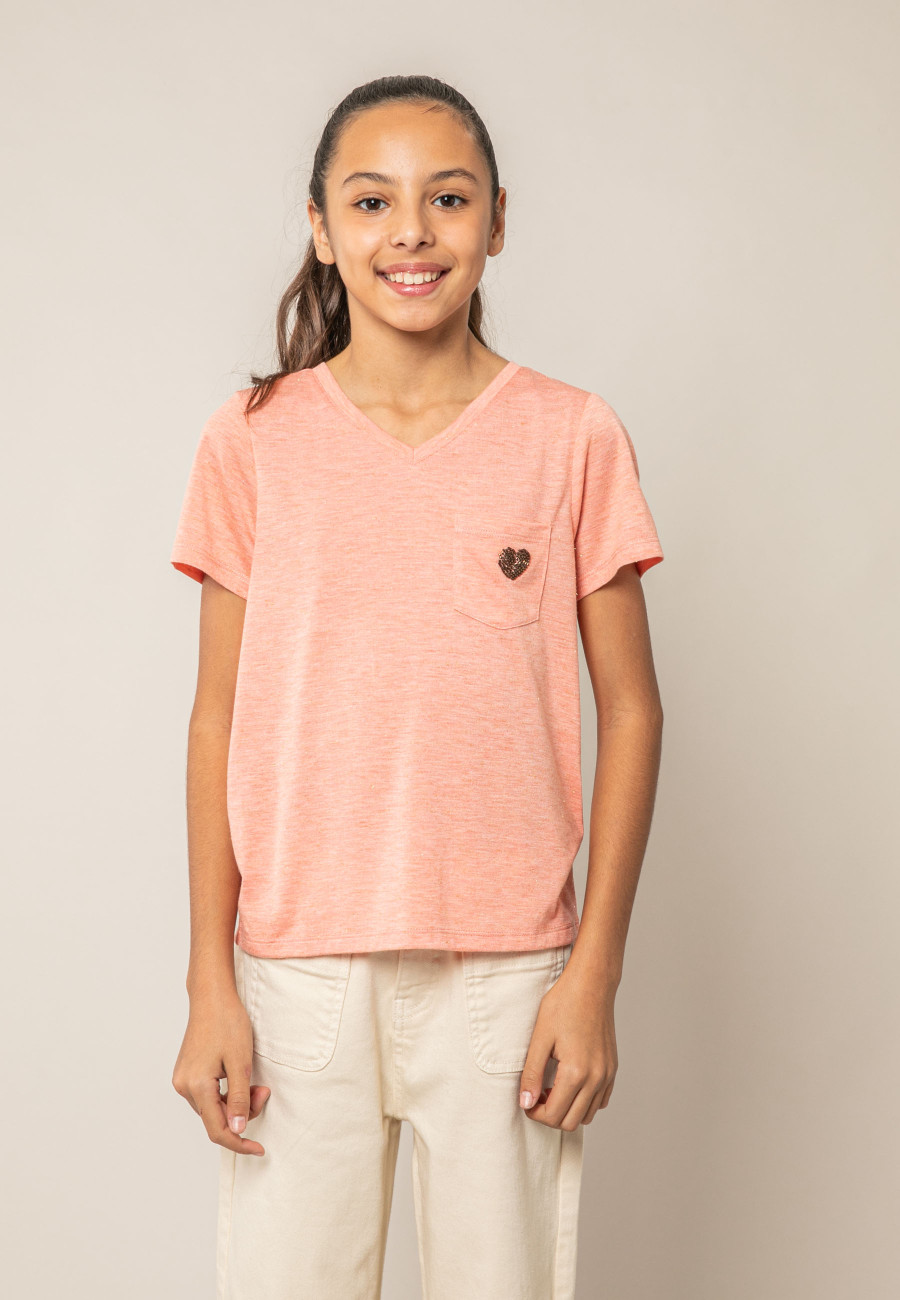 T-shirt KELLIE pêche pour fille taille 8-1