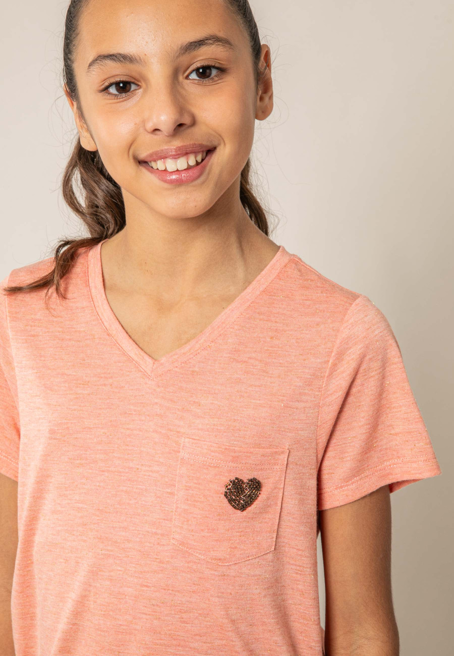 KELLIE Peach T-shirt for girls size 8-2