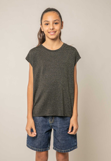 LINA black girls' T-shirt size 8-0