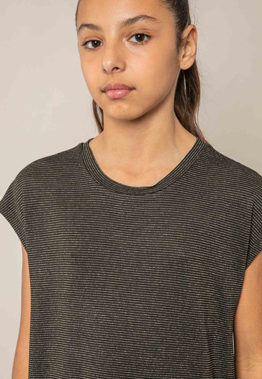 T-shirt LINA noir pour fille taille 8-2