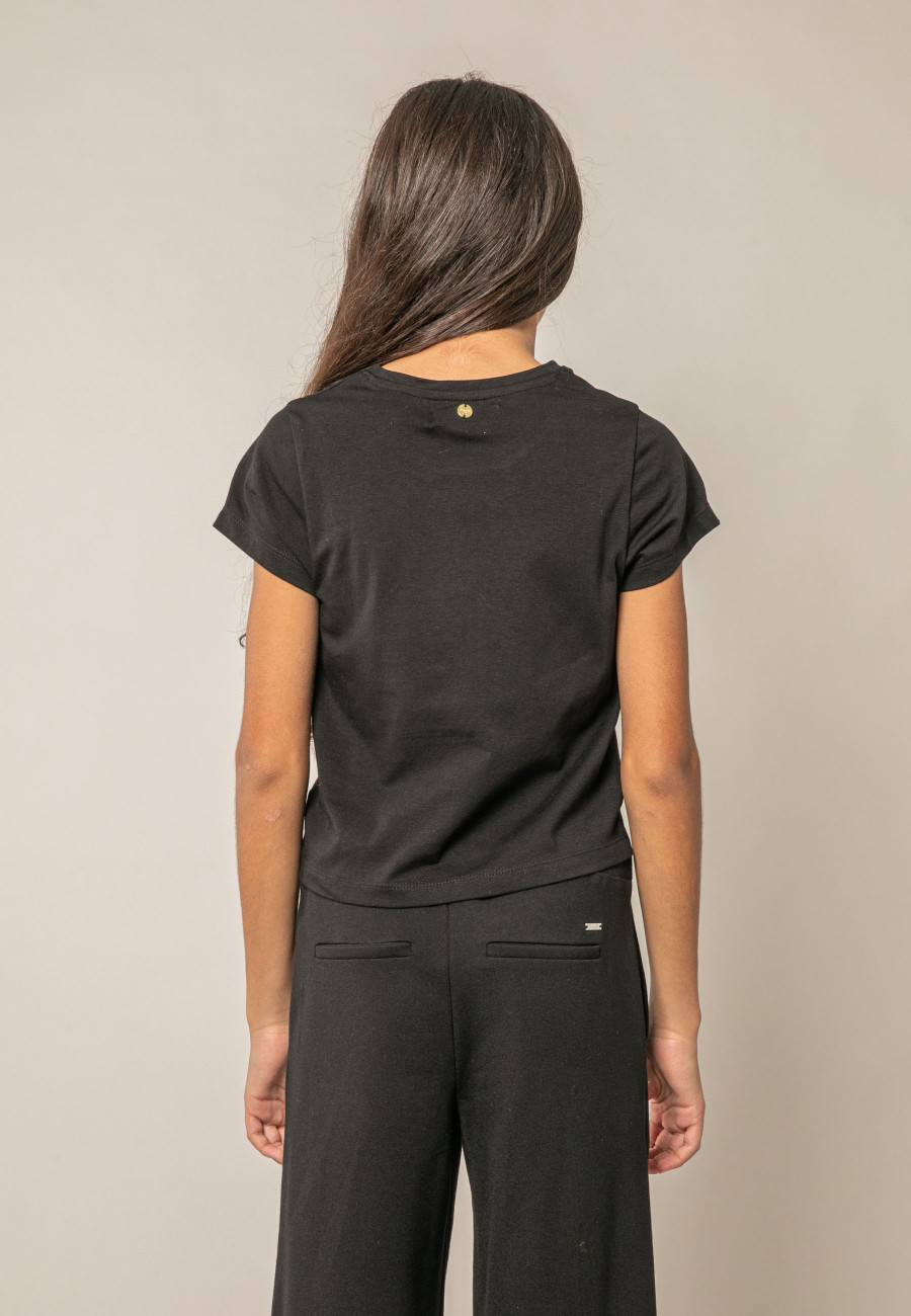 Girls' HEARTY Black T-Shirt Size 8-3