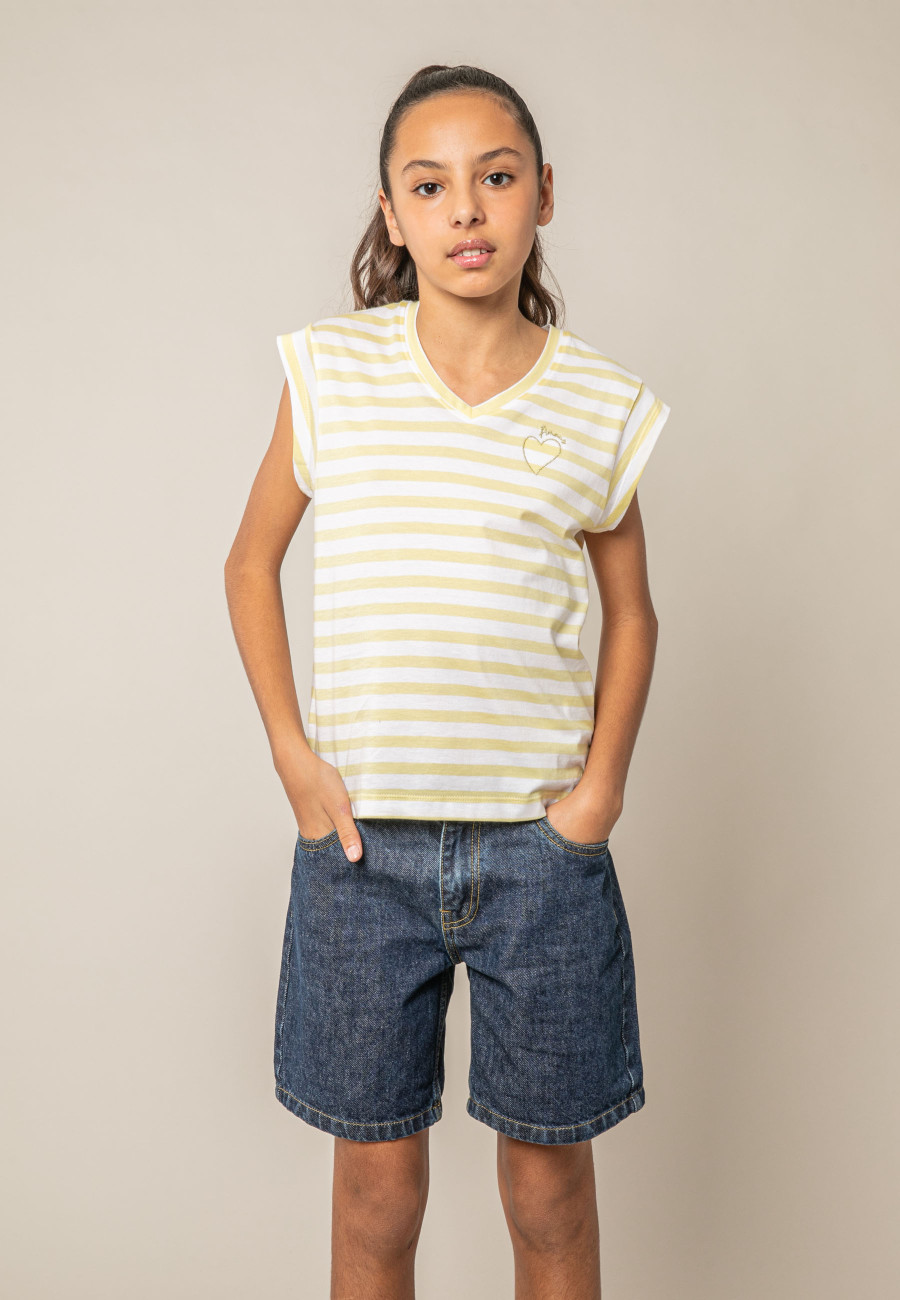 T-shirt VAMIKA jaune pour fille taille 8-1