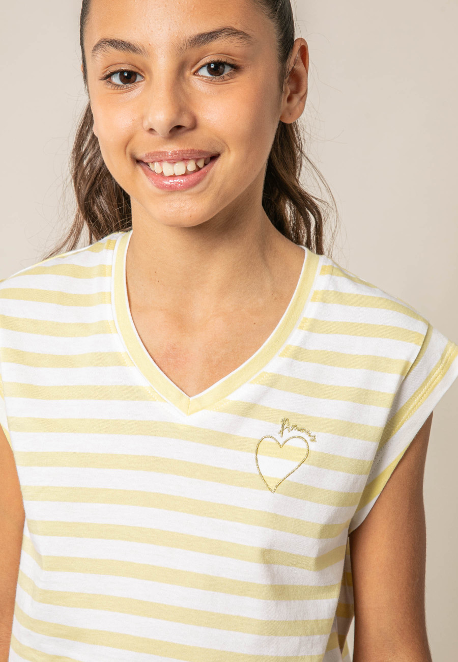 VAMIKA Girls' Yellow T-Shirt Size 8-2