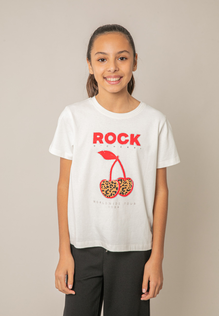 Girls' ROCKCHERRY White T-Shirt Size 8-3