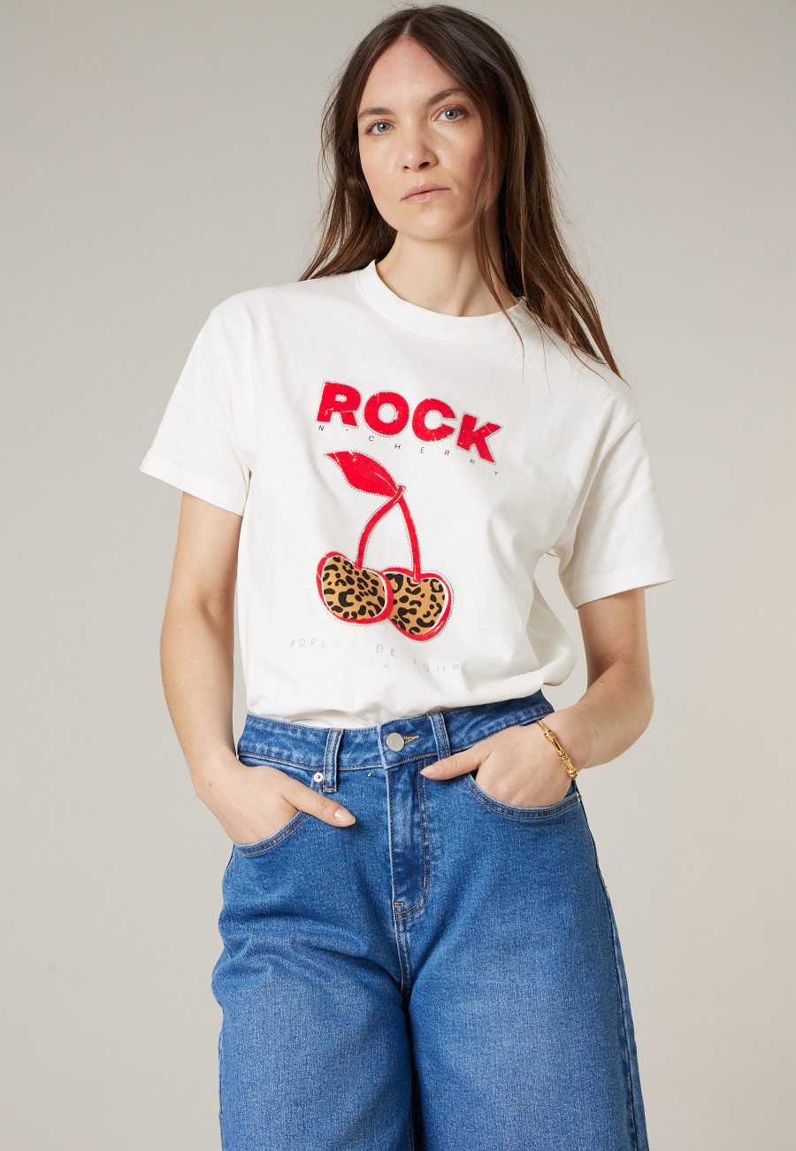 T-shirt ROCKCHERRY blanc pour femme taille XXL-0