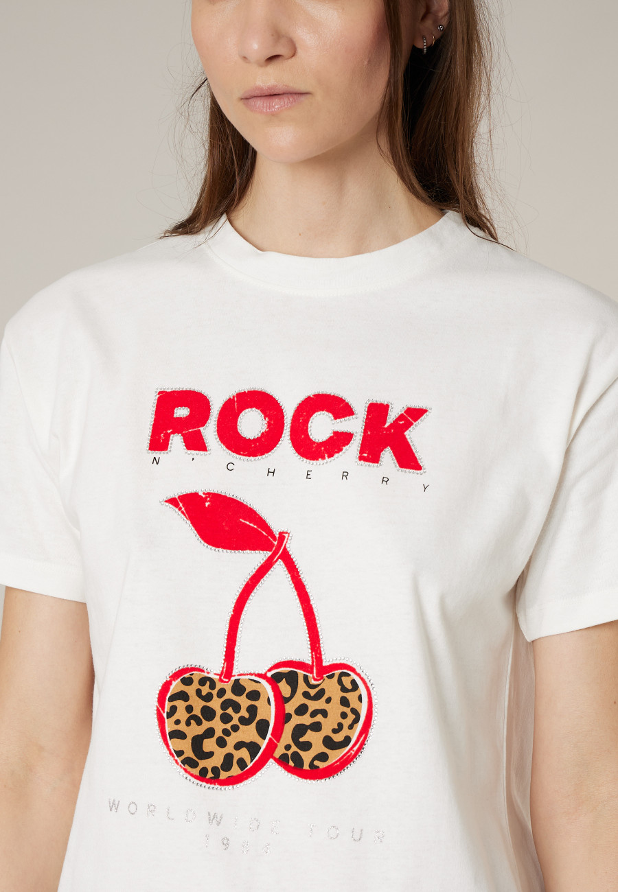 Women's white ROCKCHERRY T-shirt size XXL-2