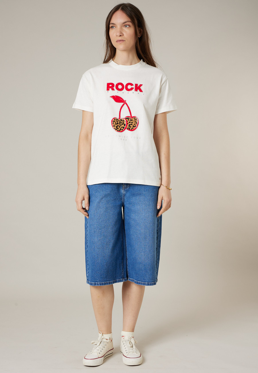T-shirt ROCKCHERRY blanc pour femme taille XXL-3