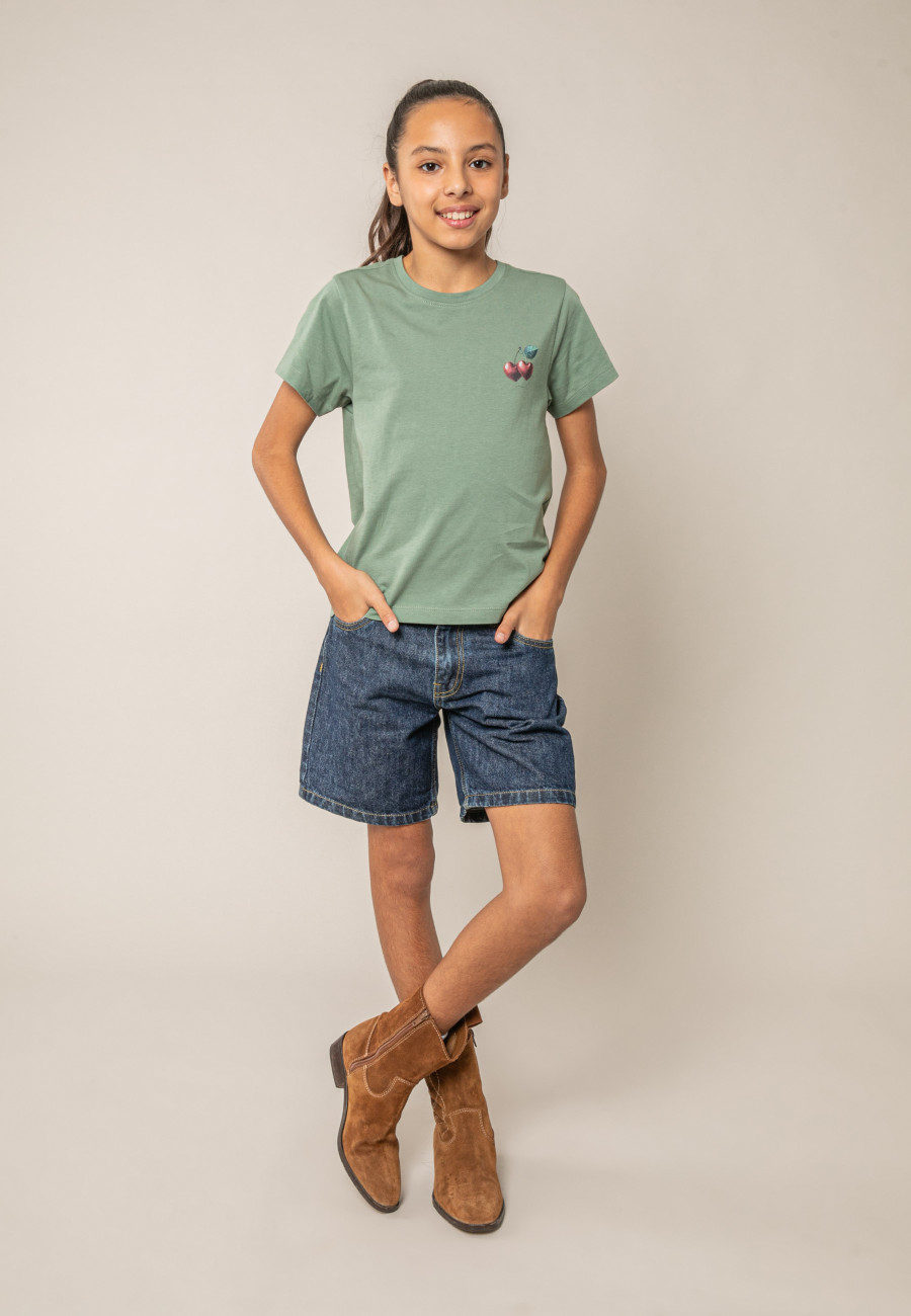 CHERRYHEARTH Green Girls' T-Shirt Size 8-0
