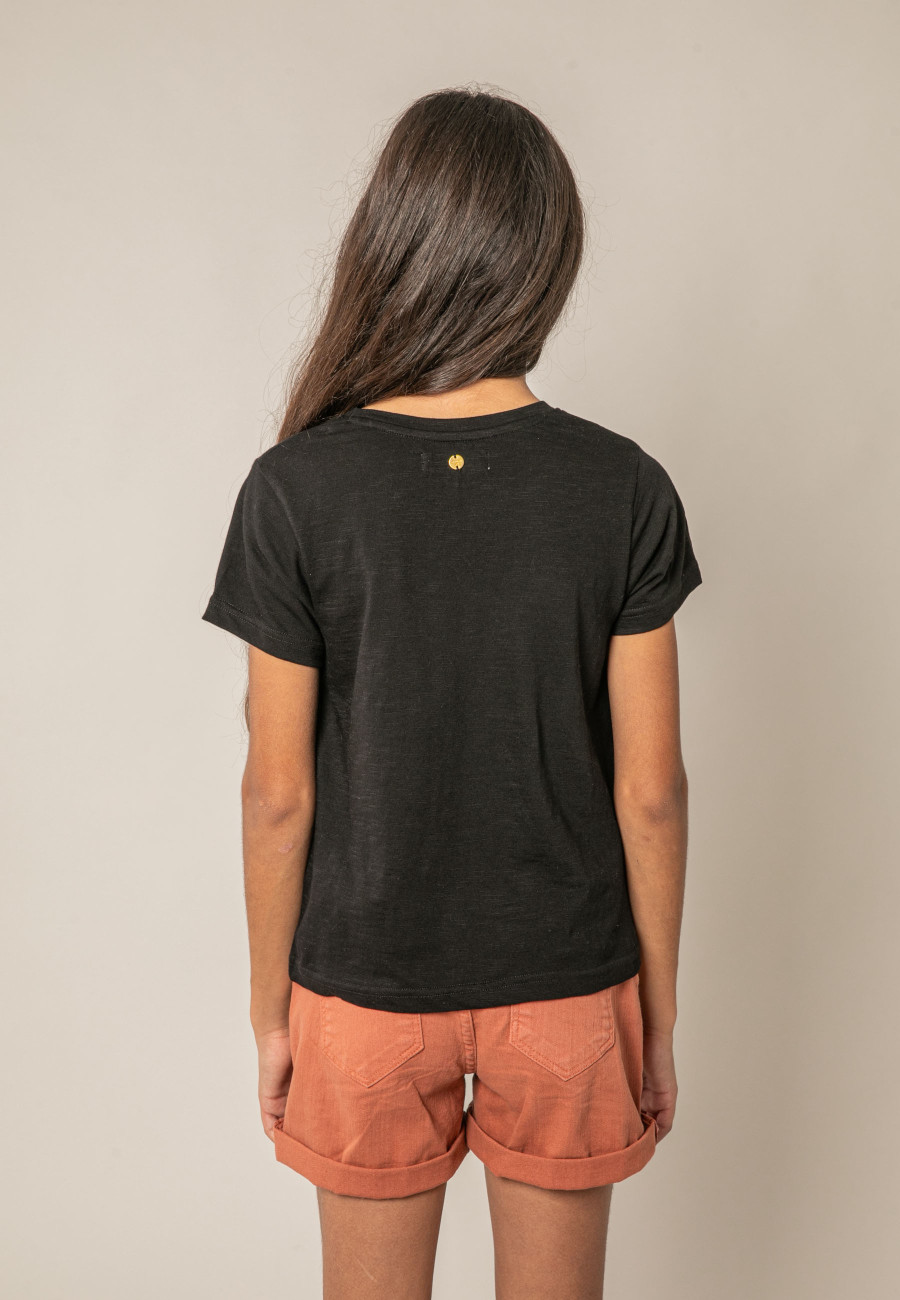 Girls' black BUTTERSKULL T-shirt size 8-3