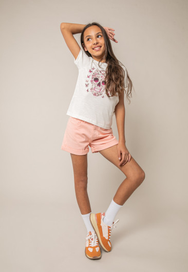 Girls' black BUTTERSKULL T-shirt size 8-0