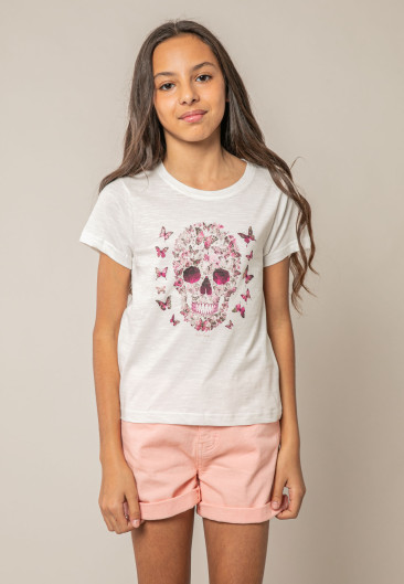 T-shirt BUTTERSKULL noir pour fille taille 8-0
