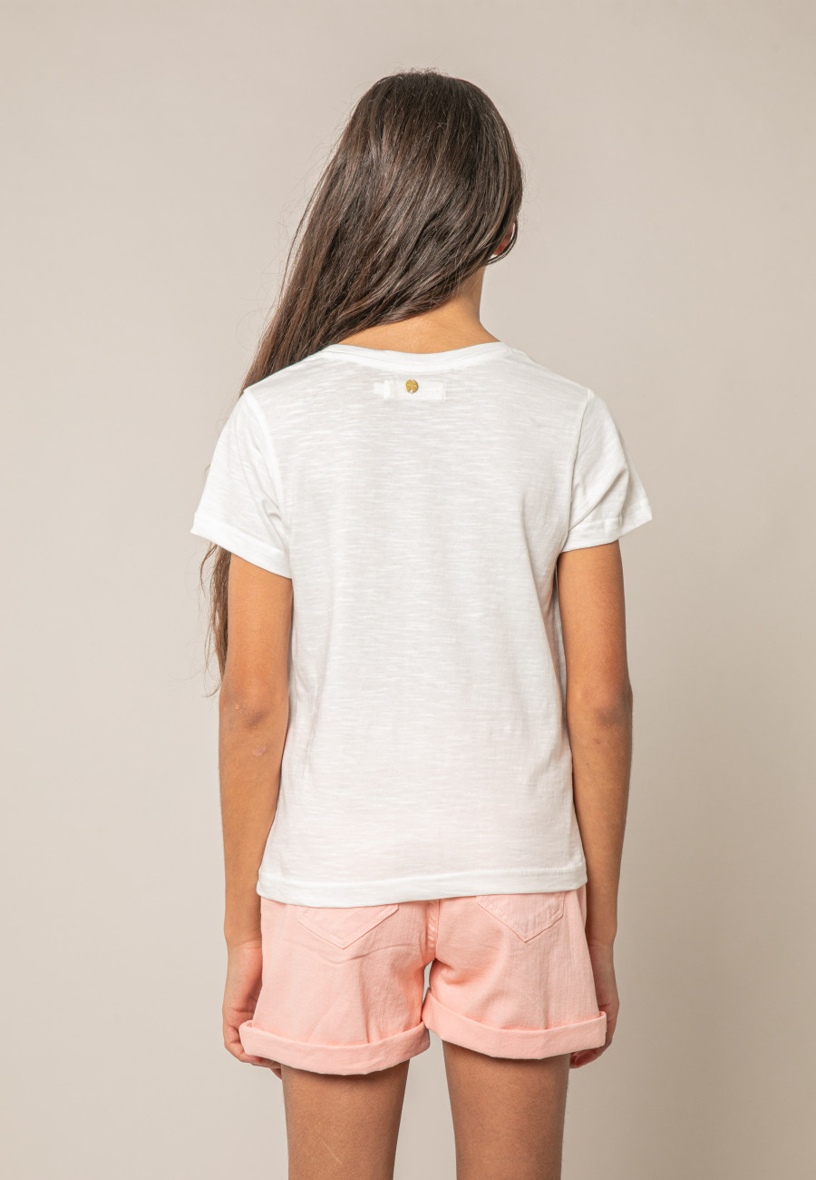 T-shirt BUTTERSKULL blanc pour fille taille 8-3