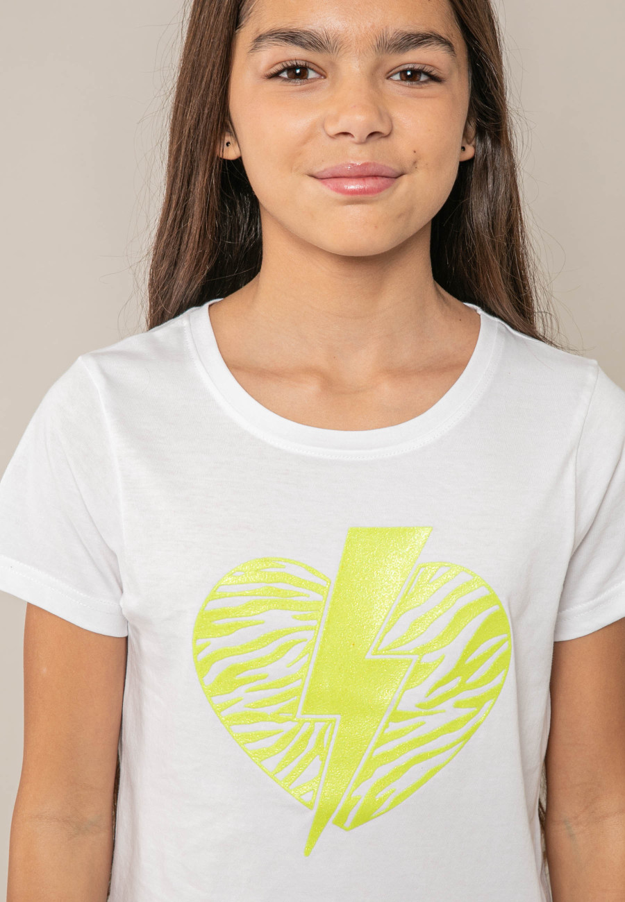 Neon yellow LOVERS T-shirt for girls size 8-2