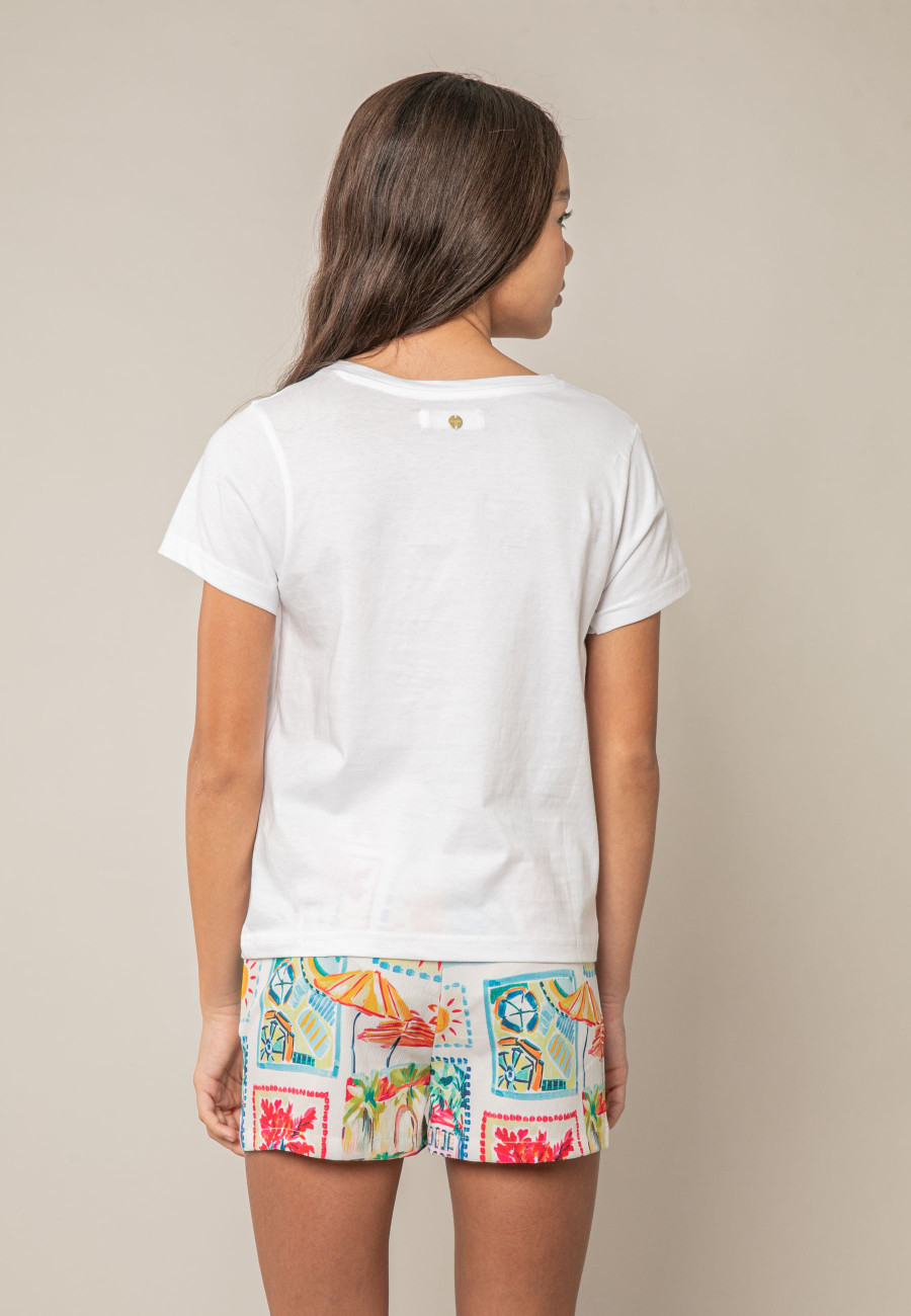 Neon yellow LOVERS T-shirt for girls size 8-3