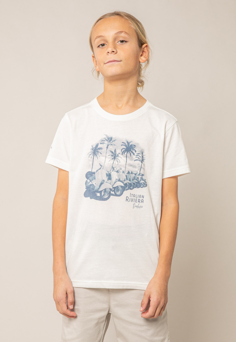 Boys' LAMBRATE White T-Shirt Size 8-1