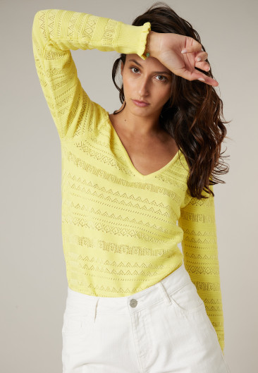 Pull JUNA jaune pour femme taille XXL-0
