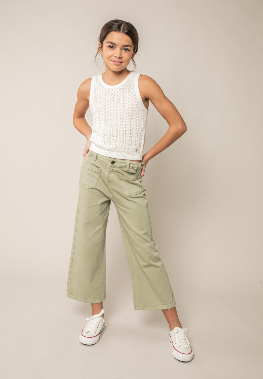KISHI White Tank Top for Girls Size 8-0