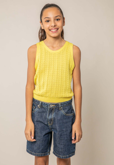 KISHI Yellow Tank Top for Girls Size 8-0