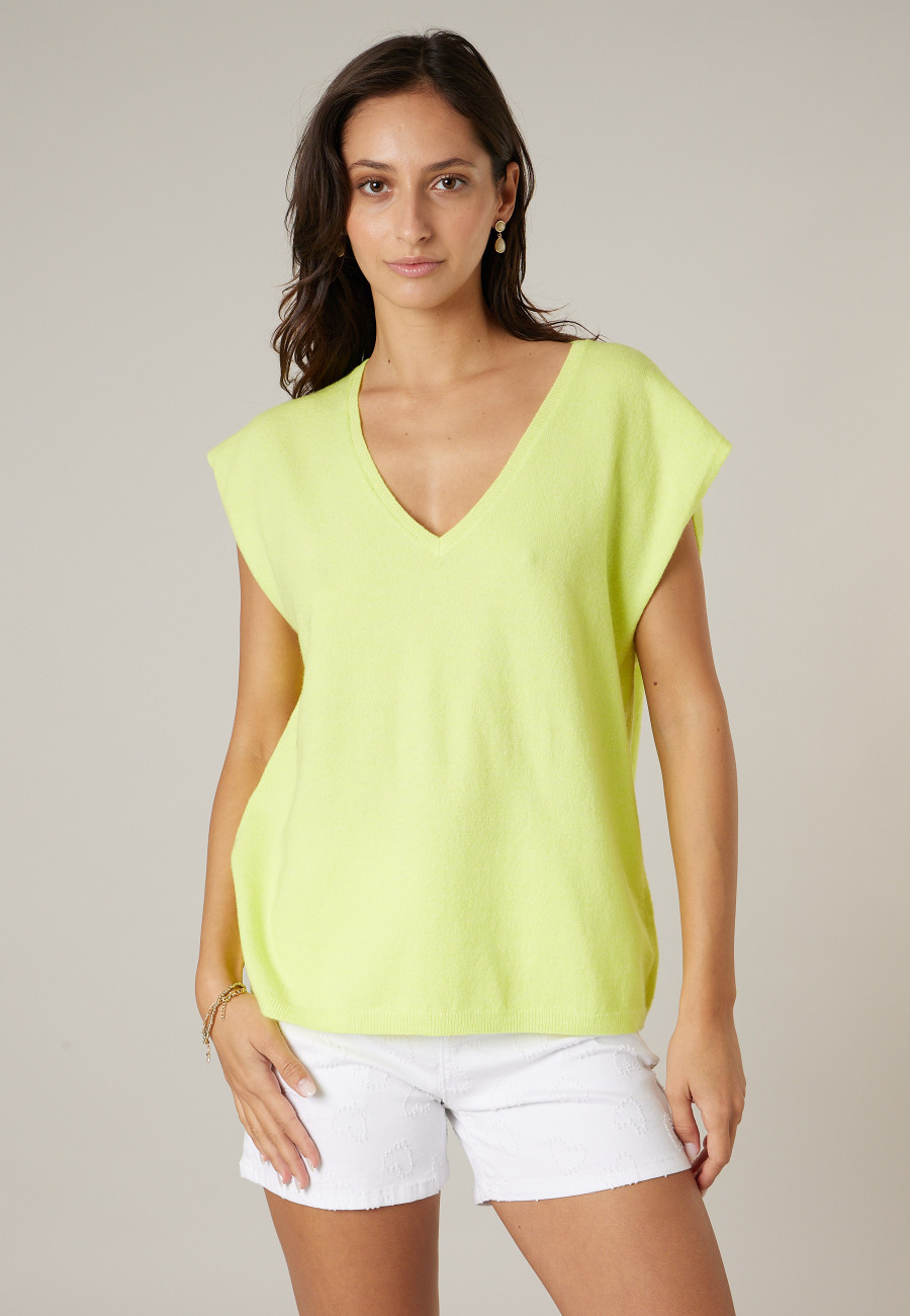 Pull MIRIA jaune néon pour femme taille XXL-0