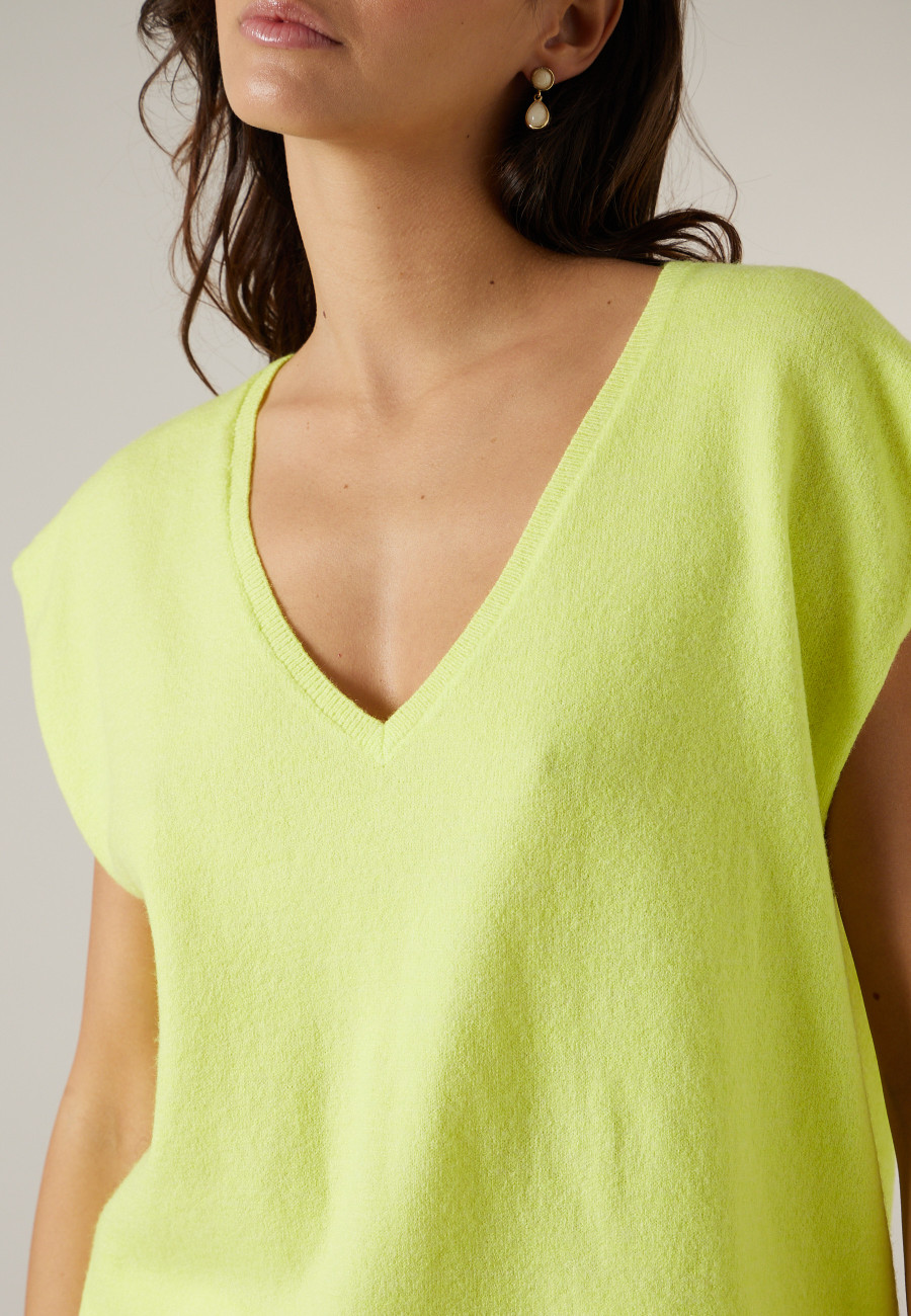 Pull MIRIA jaune néon pour femme taille XXL-2