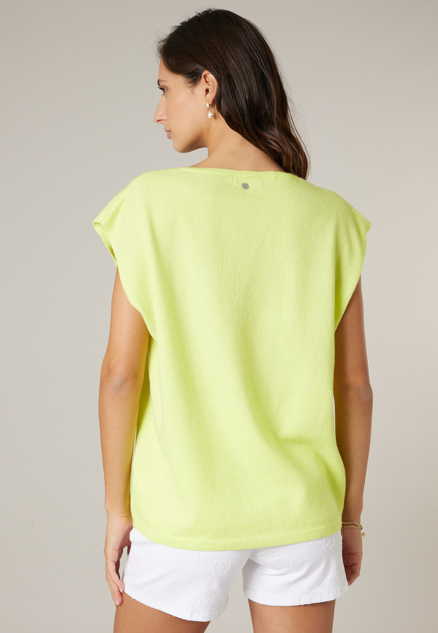 Pull MIRIA jaune néon pour femme taille XXL-3