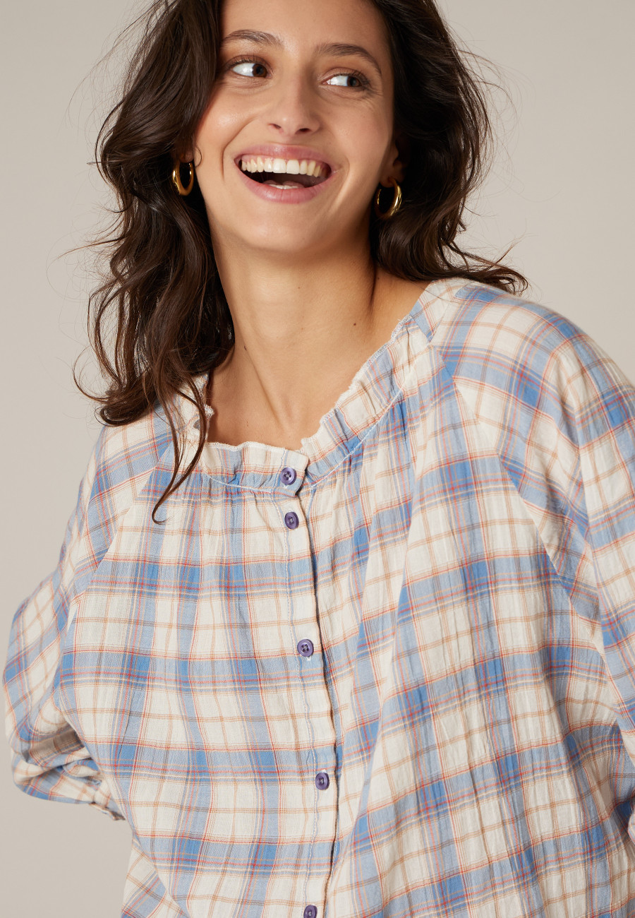 Blouse ELLENI bleu pour femme taille XS/S-2
