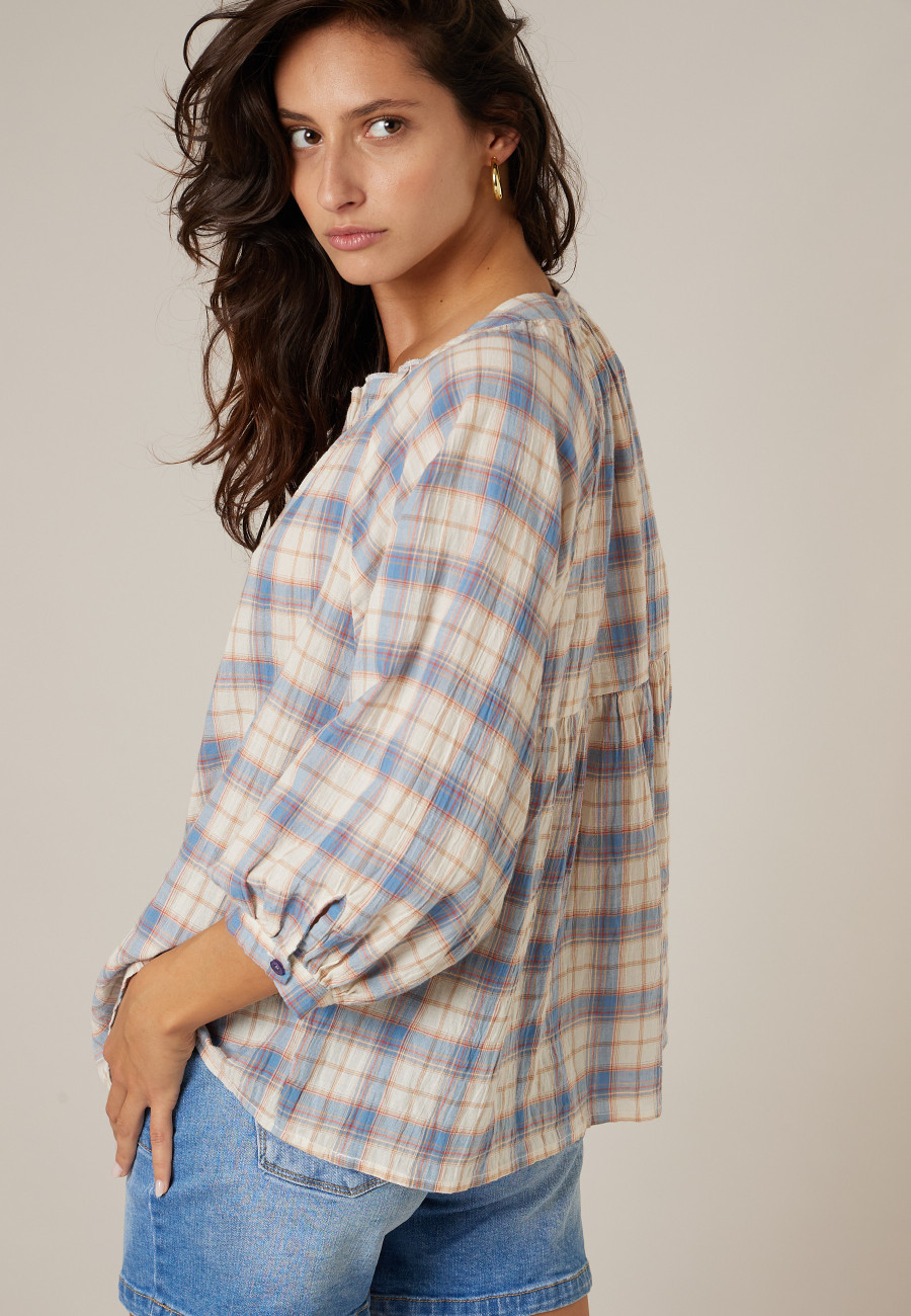 ELLENI blue blouse for women size XS/S-3