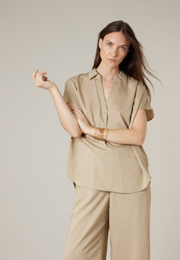 Blouse NOEFI beige pour femme taille XXL-4