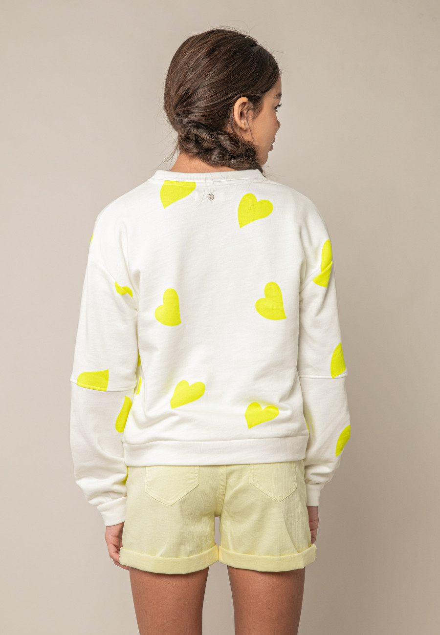 Sweat MITSIE jaune néon pour fille taille 8-3