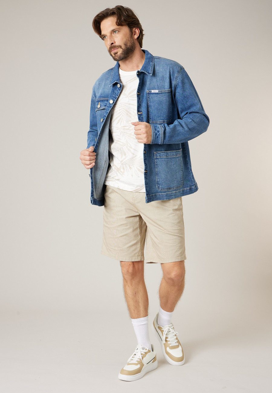 LAPAZ blue denim overshirt for men size XXXL-1