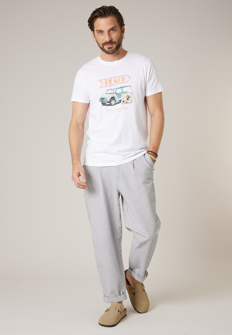 Men's navy white trousers size XXXL-0