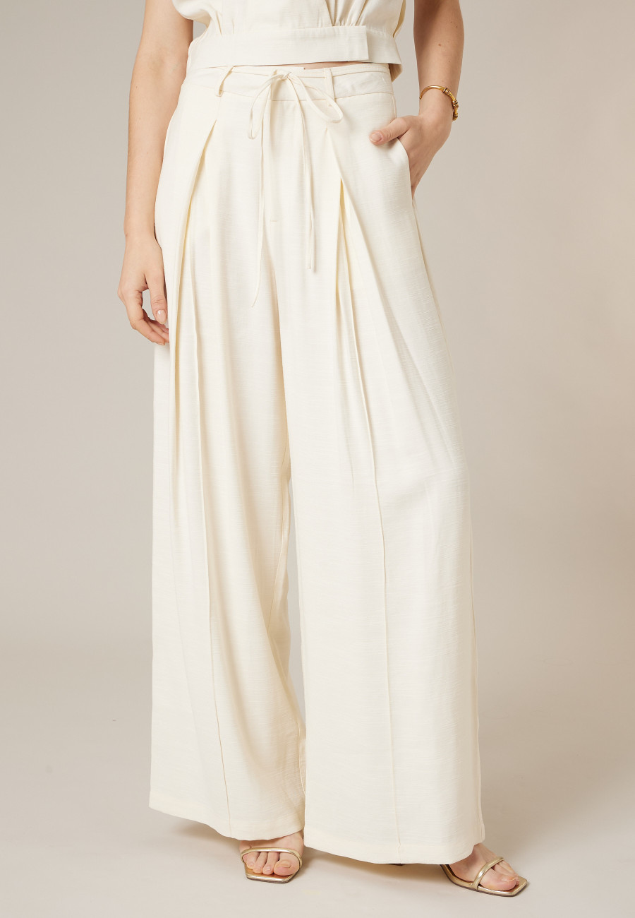 VALENZA beige trousers for women size 44-1