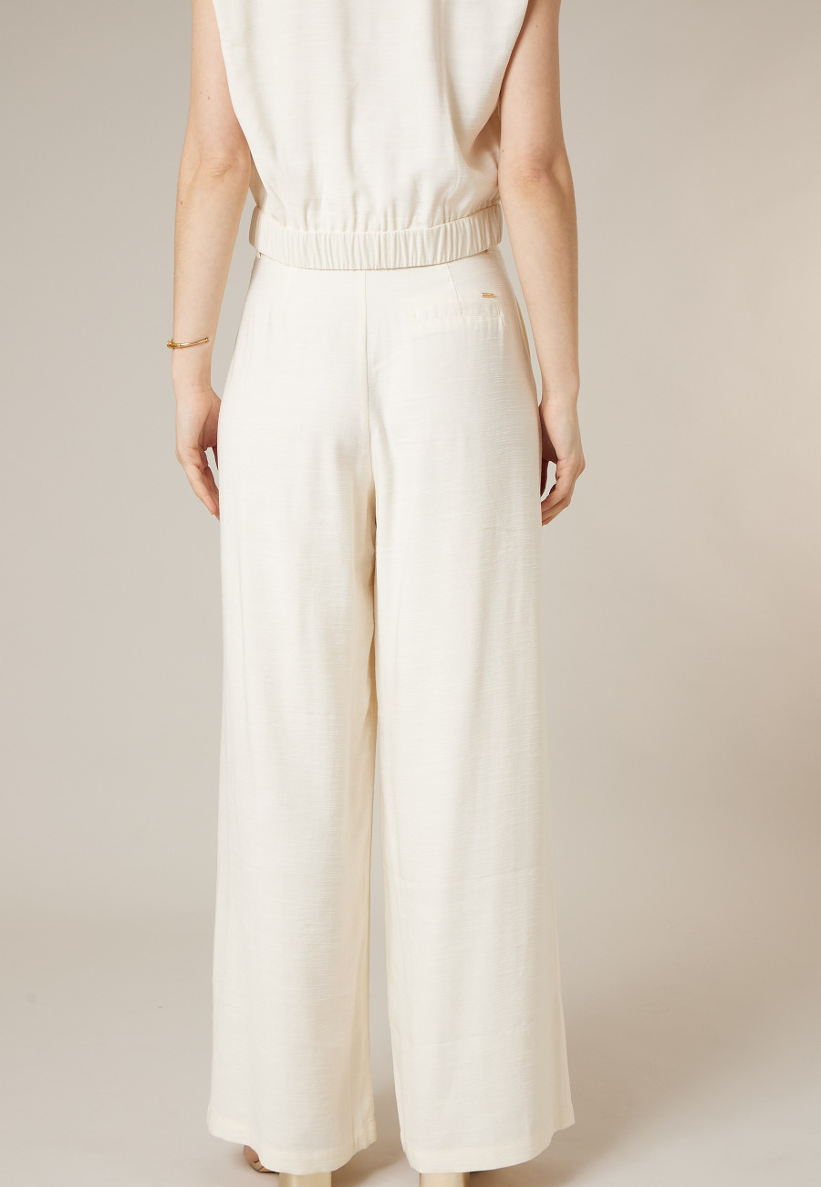 VALENZA beige trousers for women size 44-3