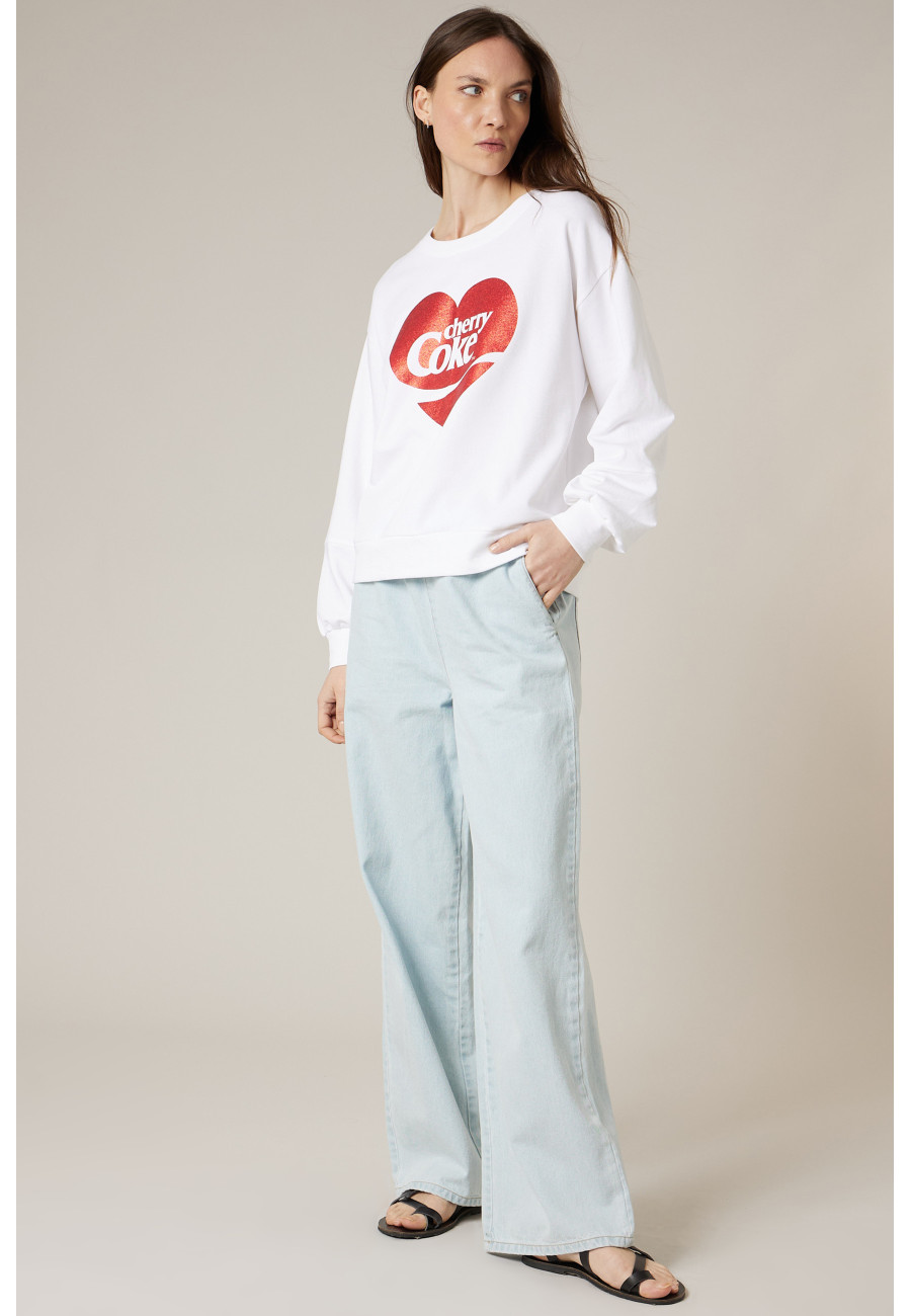 Sweat CHERRYNA blanc pour femme taille XXL-1