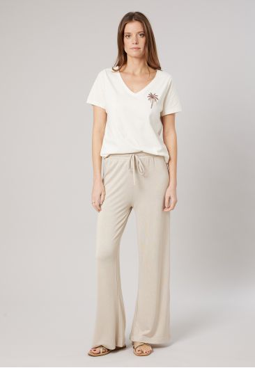 Beige MICHKA trousers for women size 44-0