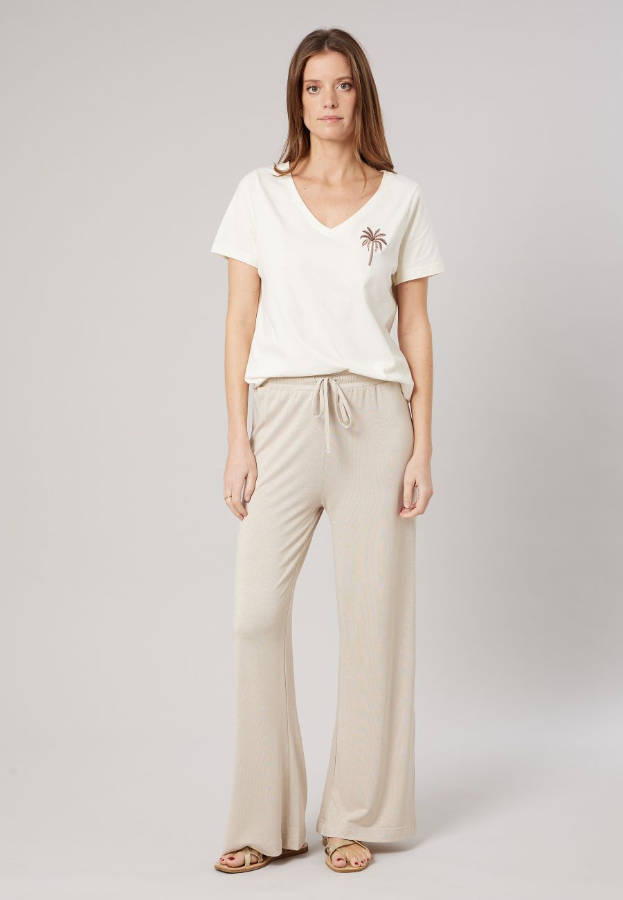 Beige MICHKA trousers for women size 44-0