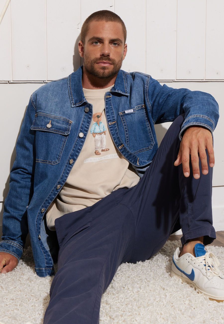 Surchemise LAPAZ denim bleu pour homme taille XXXL-4