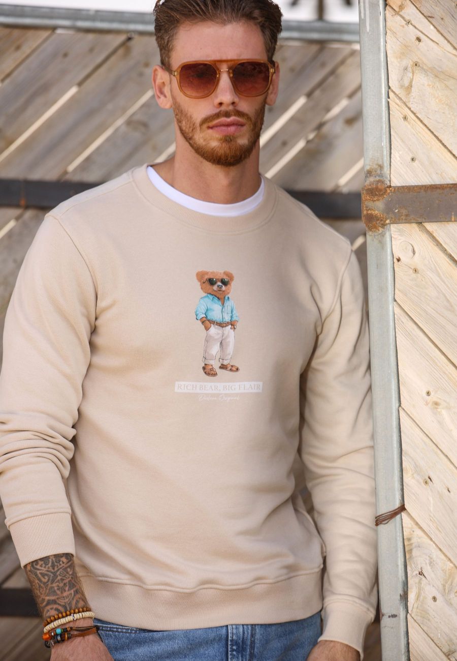 SLEEKBEAR Beige Sweatshirt for Men Size XXXL-4