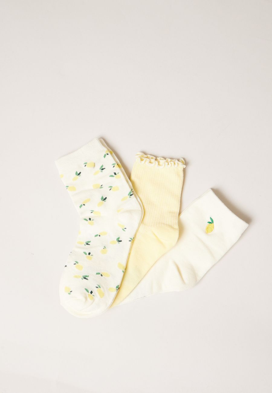 Women's yellow LIMONE socks size TU-1
