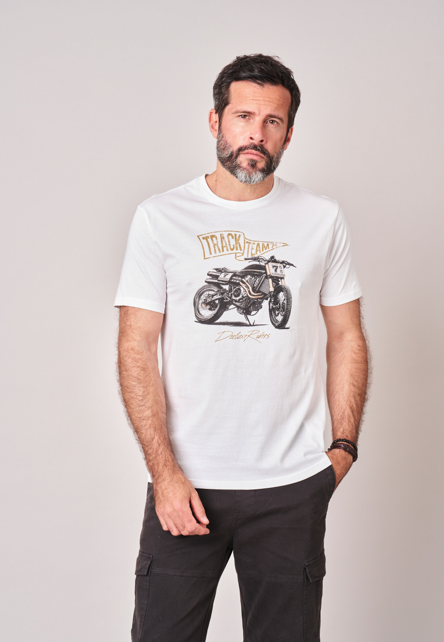 T-shirt RACING White homme-1