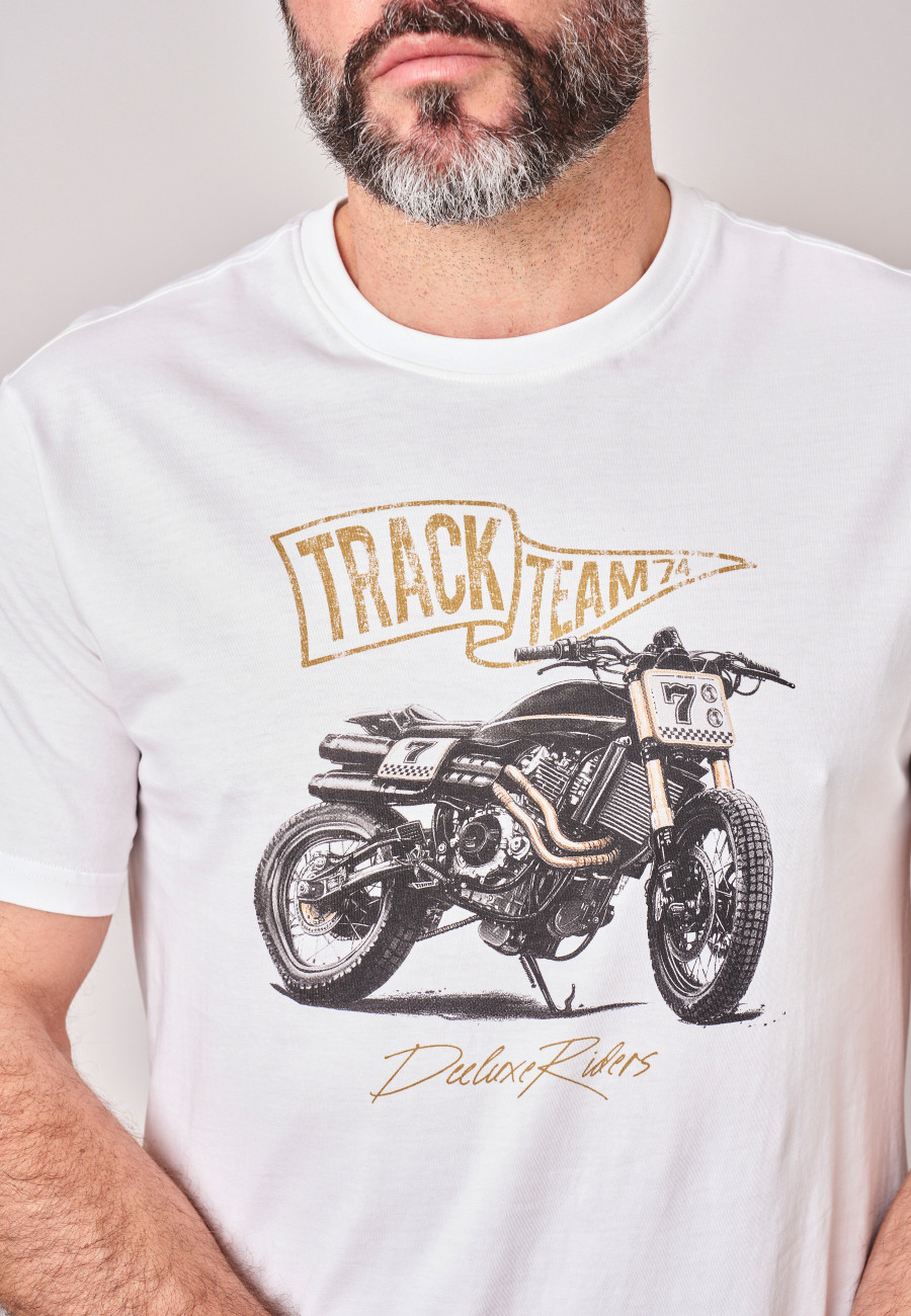 T-shirt RACING White homme-3