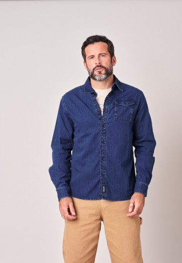 Chemise BARISTO Dark Blue homme-1