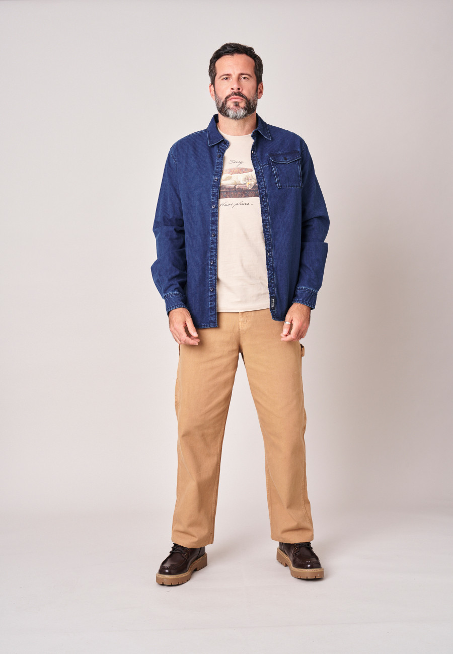 Chemise BARISTO Dark Blue homme-2