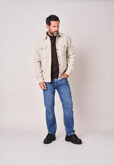 TAIZO Overshirt Grey Mel men-1