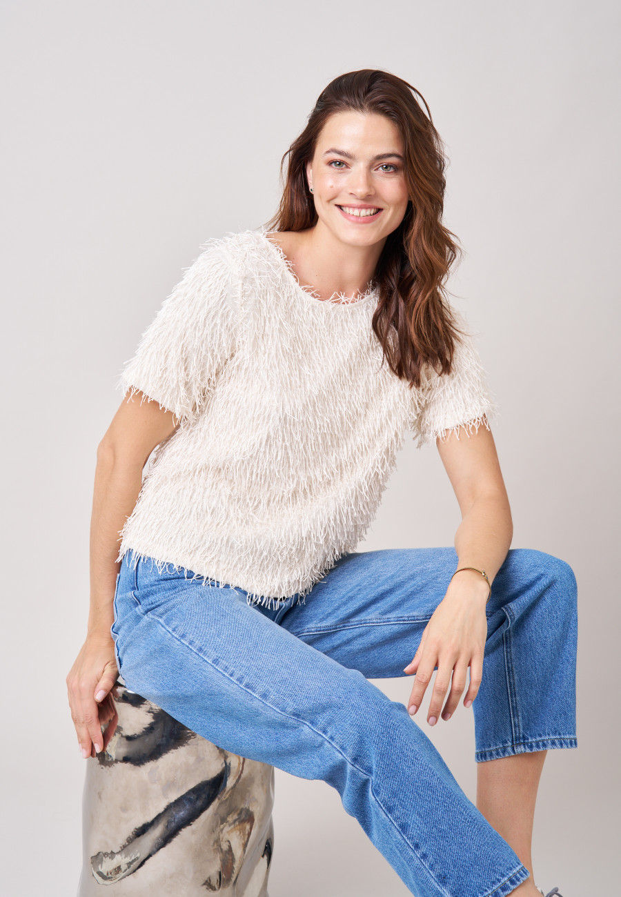 CAZIA Top Cream women-1