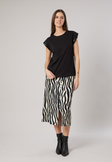 CARMELIA T-shirt Black women-1