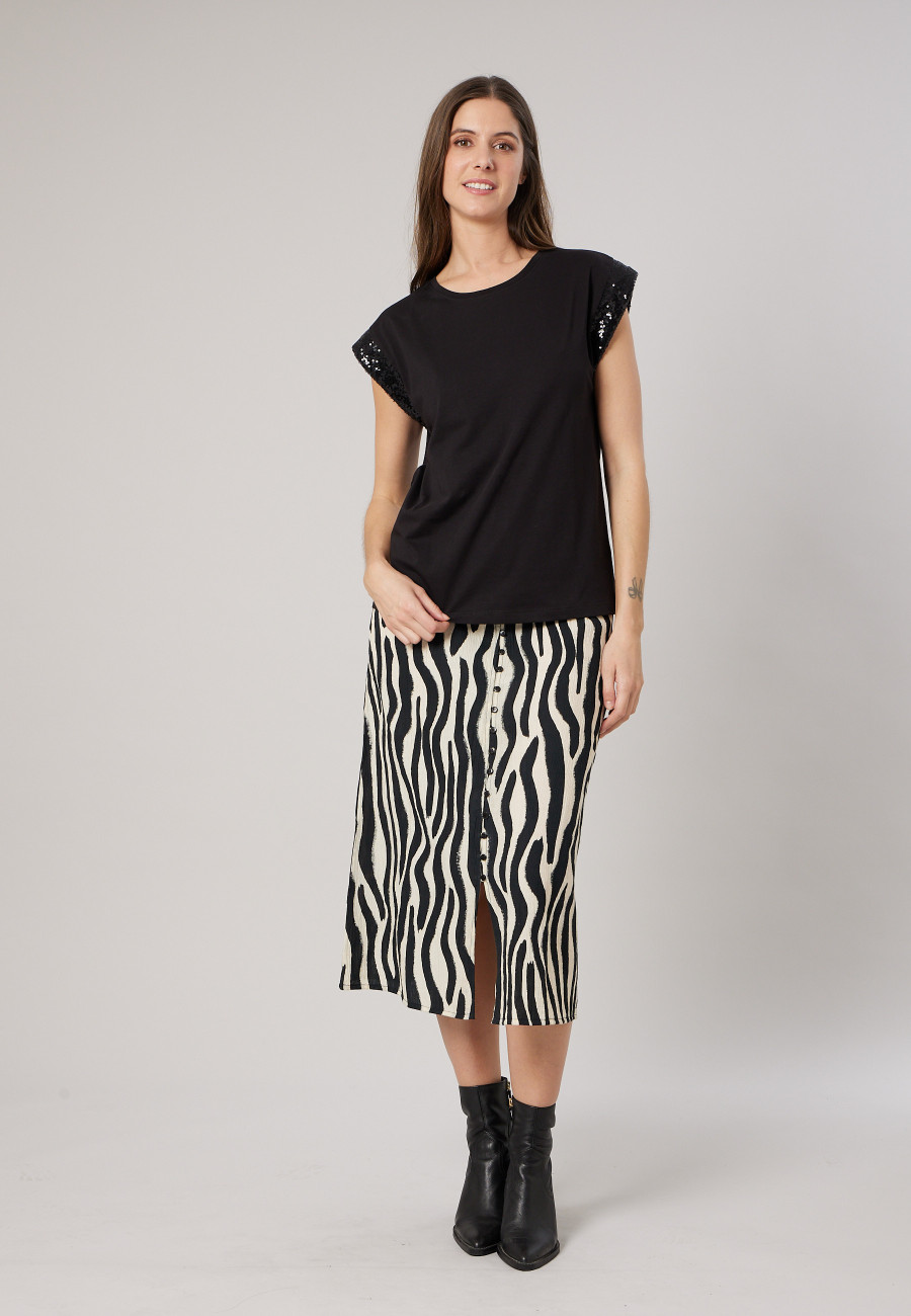 CARMELIA T-shirt Black women-2