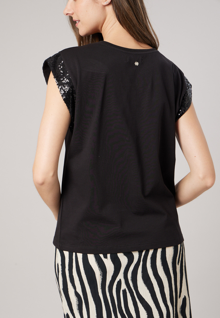 CARMELIA T-shirt Black women-4