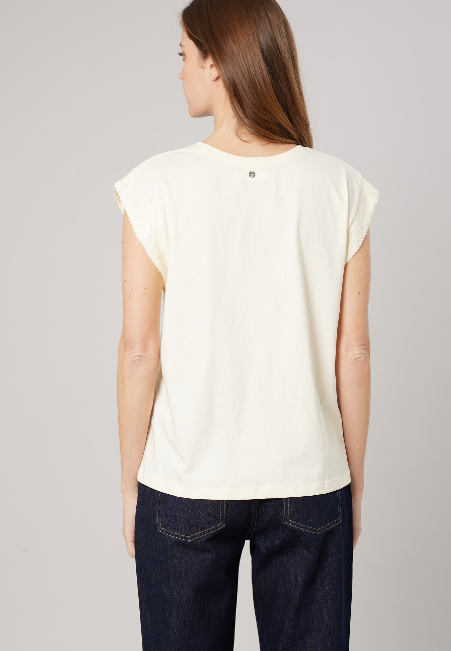 CARMELIA T-shirt Cream women-4
