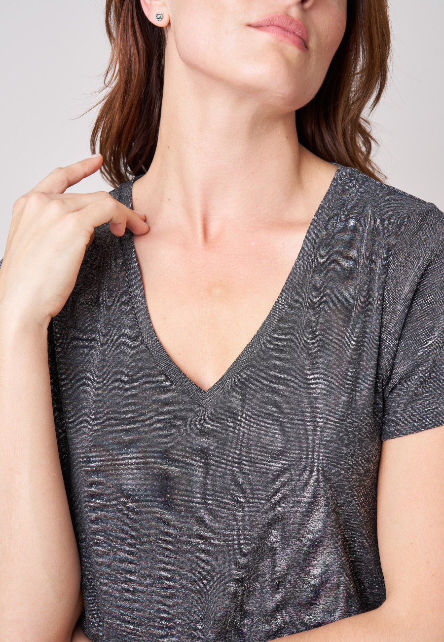 GLORY T-shirt Silver women-3